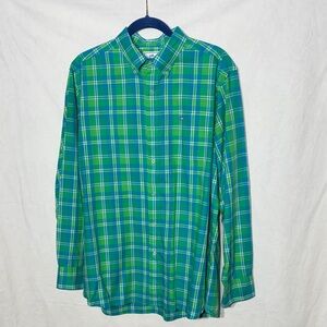 Southern Tide Blue and Green Plaid Button Down Shirt